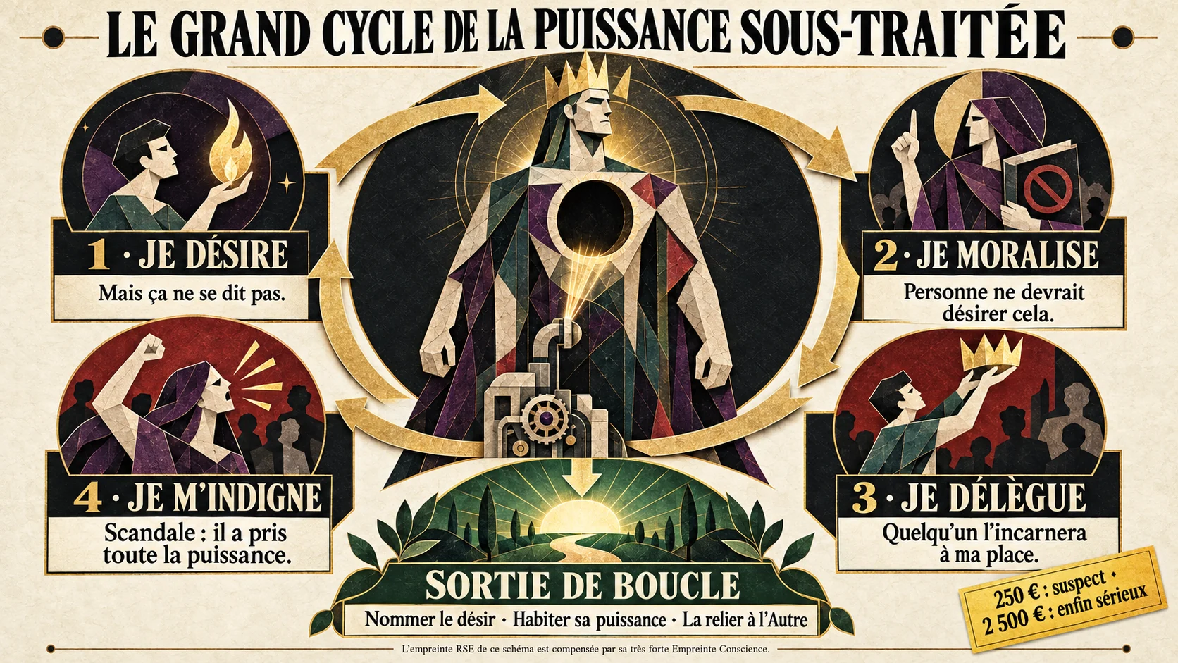 Le cycle de la puissance : je désire, je moralise, je délègue, je m’indigne — et la sortie de boucle