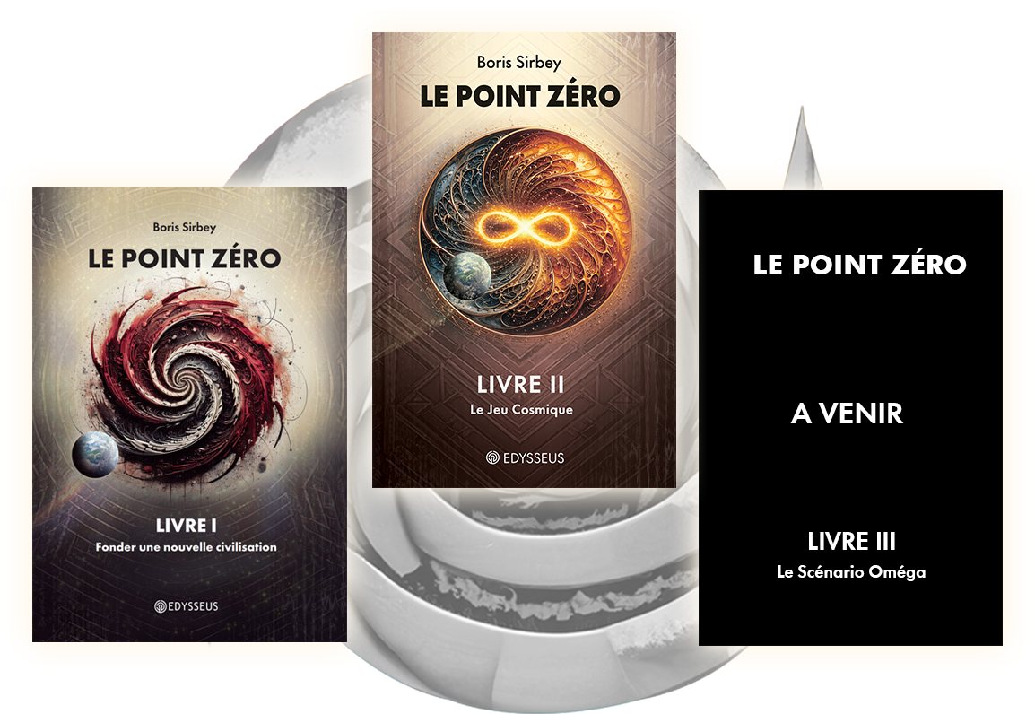 Les trois tomes du cycle : Livre I « Fonder une nouvelle civilisation », Livre II « Le Jeu Cosmique », Livre III « Le Scénario Oméga » à venir.